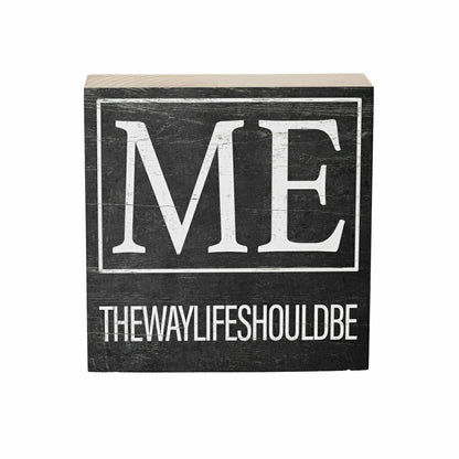 Plow & Hearth State Sign Wood Block Maine 6"x6"