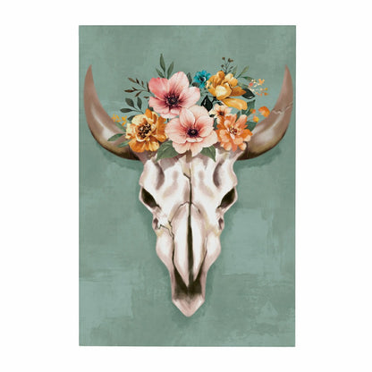 Plow & Hearth Southwest Pueblo Indoor Wall Décor, Wood, Steer Skull, 24"x16"