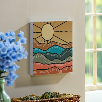 Plow & Hearth Southwest Sunrise Indoor Wall Décor, Wood, Landscape, 12"x12"