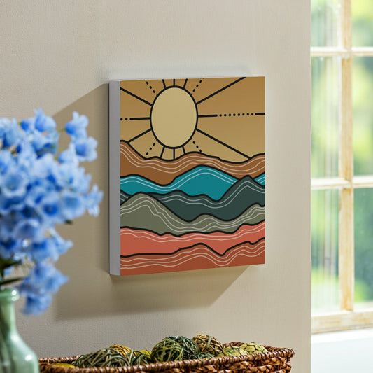 Plow & Hearth Southwest Sunrise Indoor Wall Décor, Wood, Landscape, 12"x12"
