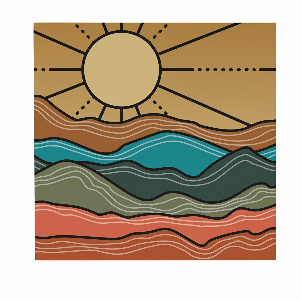 Plow & Hearth Southwest Sunrise Indoor Wall Décor, Wood, Landscape, 12"x12"