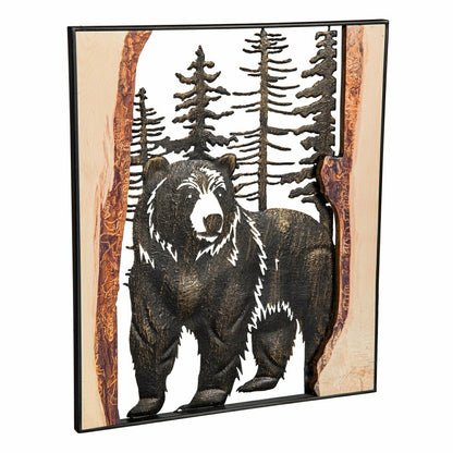 Plow & Hearth Woodland Storybook Indoor Wall Decor, Laser Cut Metal & Wood Wall Art,
