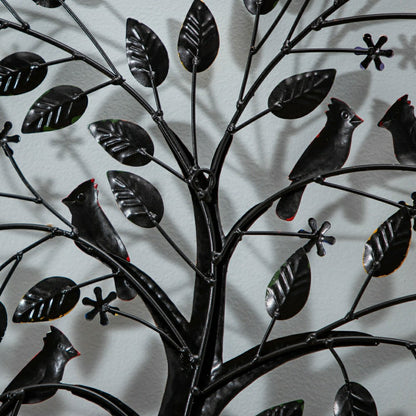 Plow & Hearth Cardinal Heart Tree Metal Wall Art