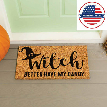 Plow & Hearth Witch Better Have My Candy Coir Doormat, 28"x16"
