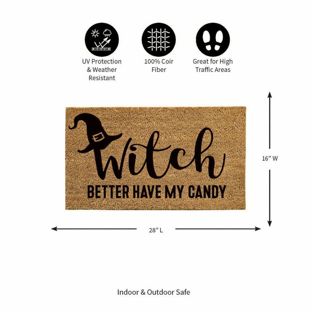 Plow & Hearth Witch Better Have My Candy Coir Doormat, 28"x16"