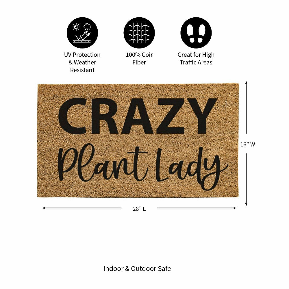 Plow & Hearth Crazy Plant Lady Coir Mat