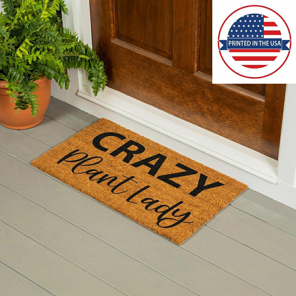 Plow & Hearth Crazy Plant Lady Coir Mat