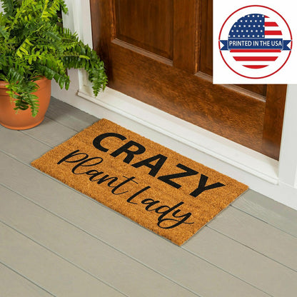 Plow & Hearth Crazy Plant Lady Coir Mat