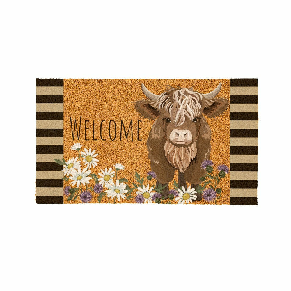 Plow & Hearth Petal & Plow Highland, Cow Coir Mat 28"x16"