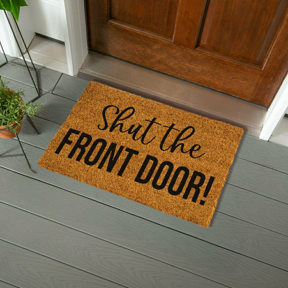 Plow & Hearth Shut the Front Door! Coir Mat