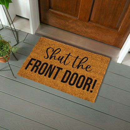 Plow & Hearth Shut the Front Door! Coir Mat