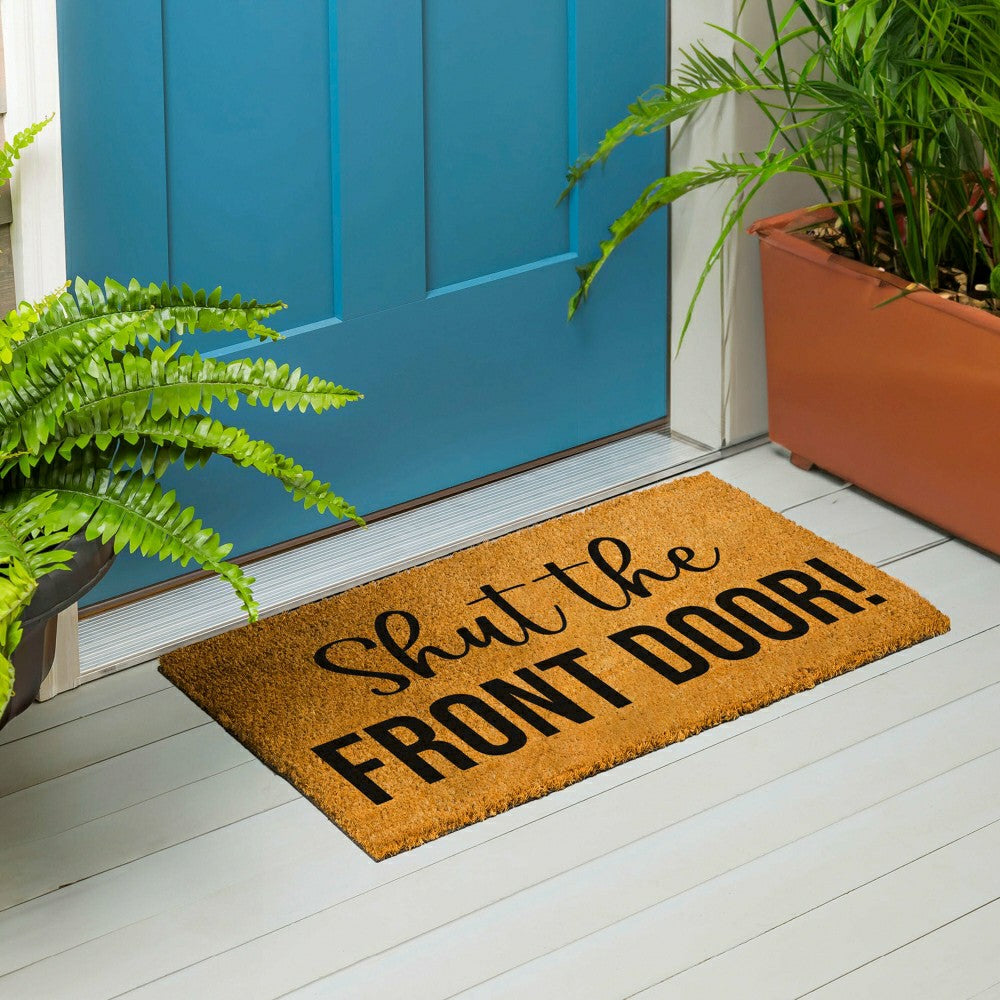 Plow & Hearth Shut the Front Door! Coir Mat