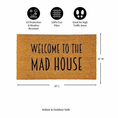Plow & Hearth Welcome to the Mad House Coir Mat