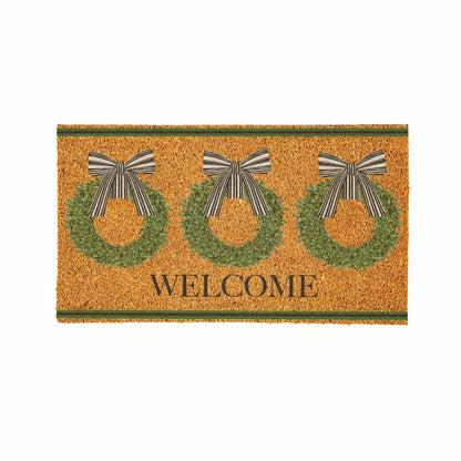 Plow & Hearth Boxwood Wreaths Coir Mat