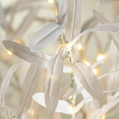 Plow & Hearth 7' Lit Faux Olive Tree, White