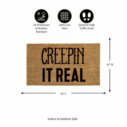 Plow & Hearth Creepin It Real Coir Doormat, 28"x16"