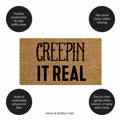 Plow & Hearth Creepin It Real Coir Doormat, 28"x16"