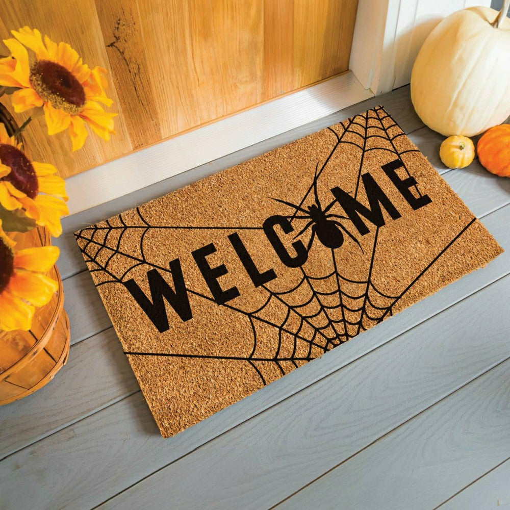 Plow & Hearth Spider Welcome Coir Doormat, 28"x16"