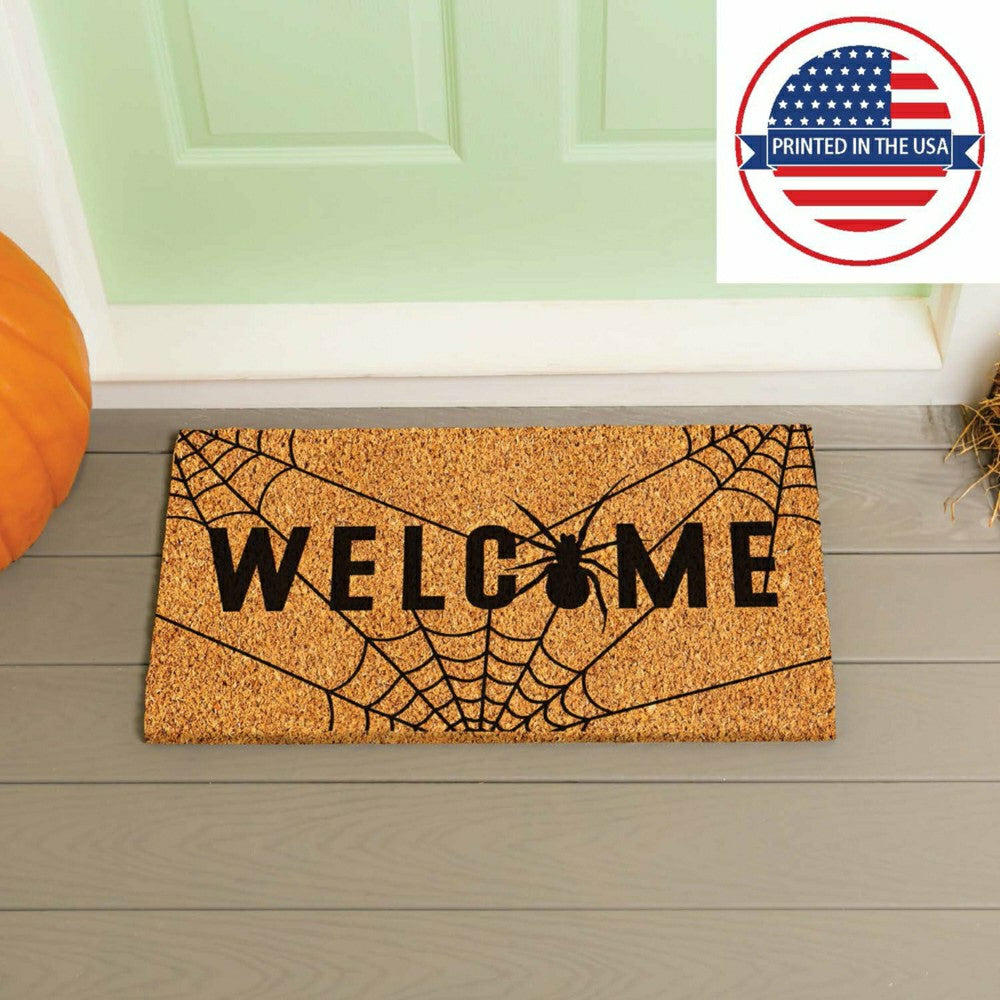 Plow & Hearth Spider Welcome Coir Doormat, 28"x16"