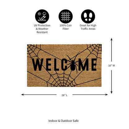 Plow & Hearth Spider Welcome Coir Doormat, 28"x16"