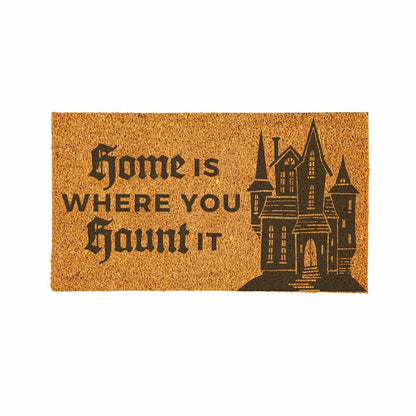Plow & Hearth HALLOWEEN Coir Mat, "Home is WHERE YOU Haunt IT", 28"x16"