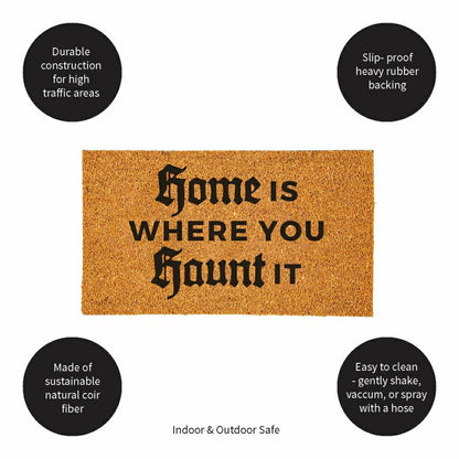 Plow & Hearth Home is Where You Haunt It Coir Doormat, 28"x16"