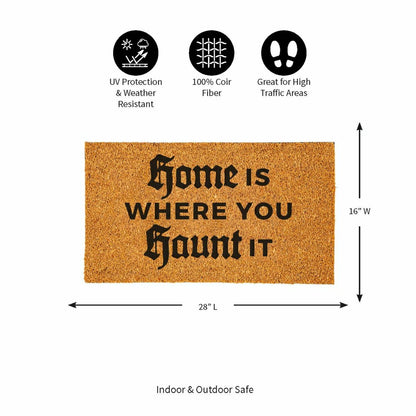 Plow & Hearth Home is Where You Haunt It Coir Doormat, 28"x16"