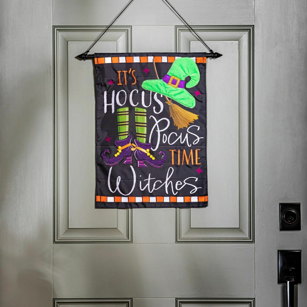 Plow & Hearth Hocus Pocus Time Applique Garden Flag
