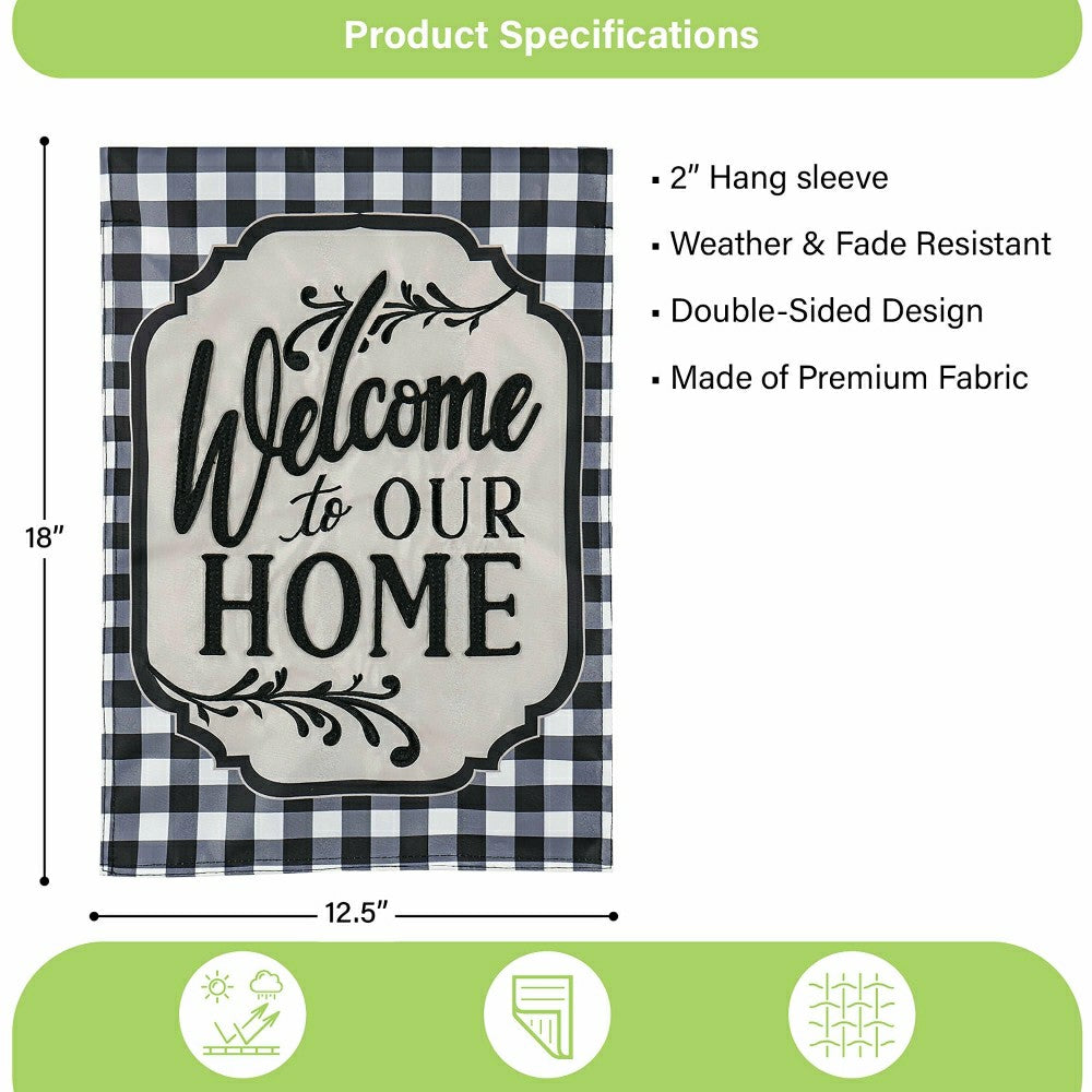 Plow & Hearth Classic Welcome Home Applique Garden Flag