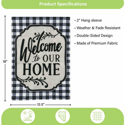 Plow & Hearth Classic Welcome Home Applique Garden Flag