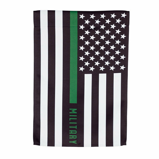 Plow & Hearth Military Thin Green Line Garden Suede Flag