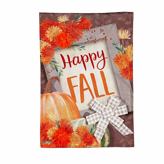 Plow & Hearth Happy Fall Linen Garden Flag