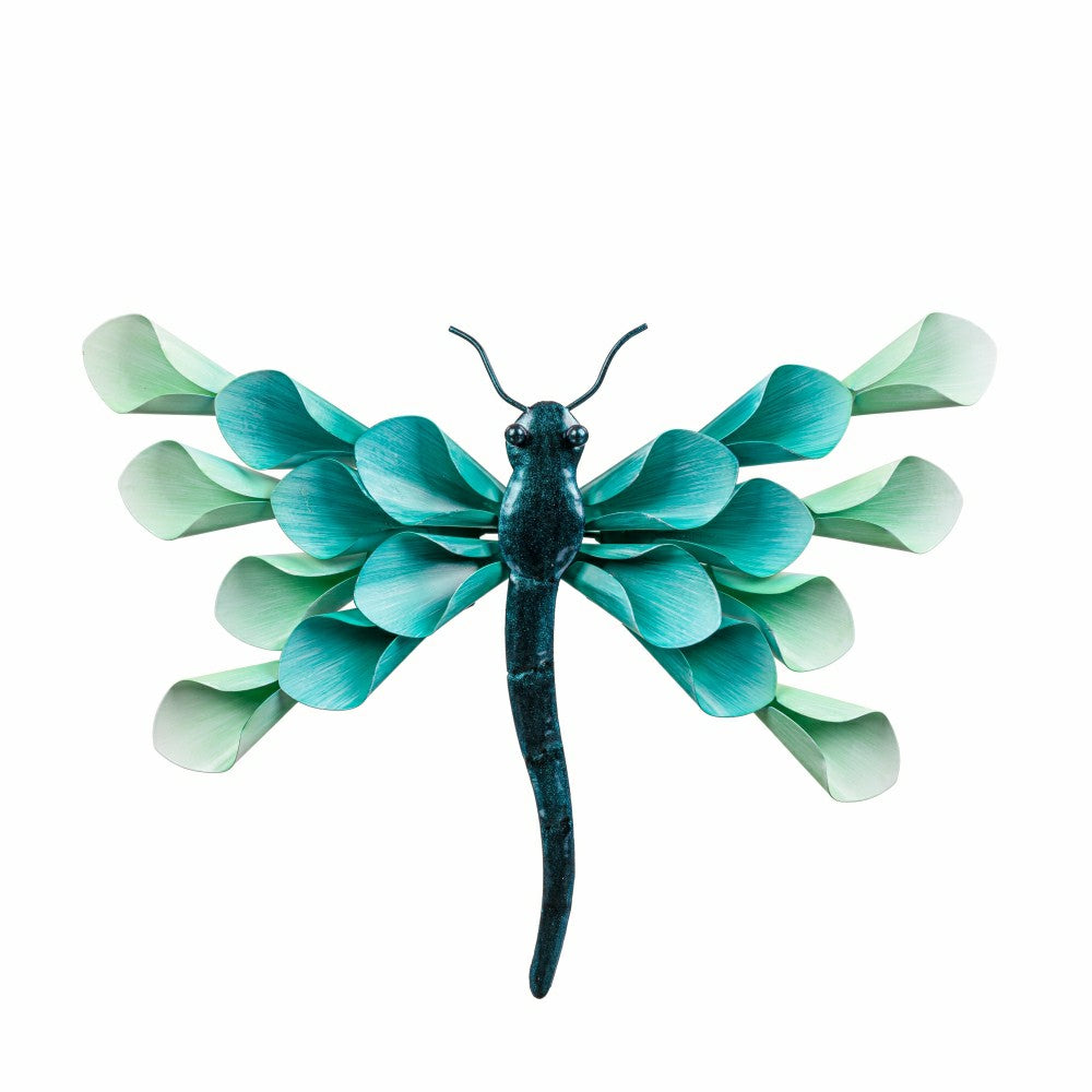 Plow & Hearth Pollinator Garden Outdoor Wall Decor, Metal, Petal Dragonfly Wall Art