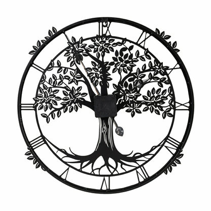 Plow & Hearth Petal & Plow Indoor Wall Decor, Metal, Tree Outdoor Clock, 20"