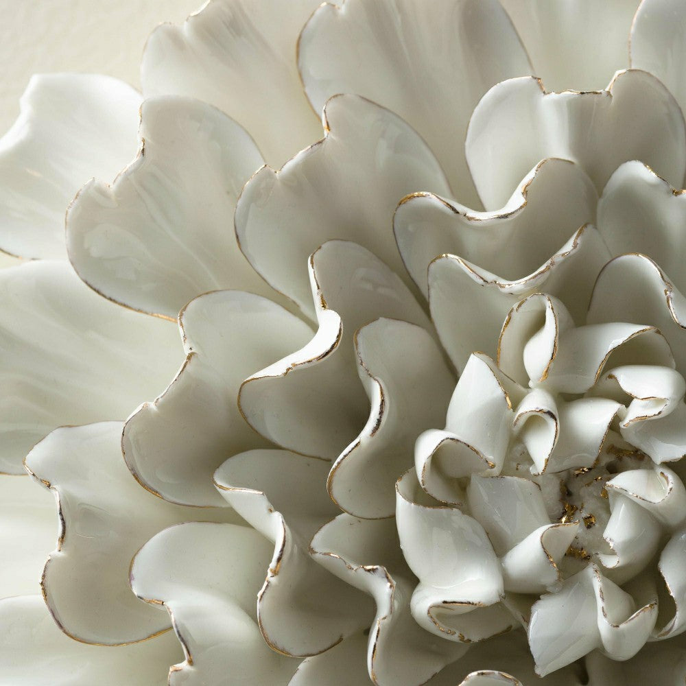 Plow & Hearth 8" Ceramic Flower Wall Decor