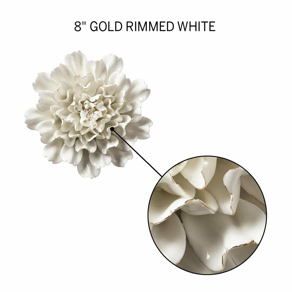 Plow & Hearth 8" Ceramic Flower Wall Decor
