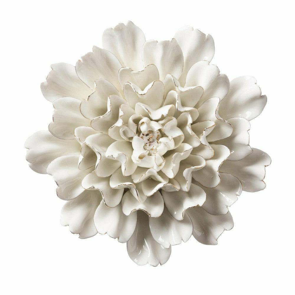 Plow & Hearth 8" Ceramic Flower Wall Decor