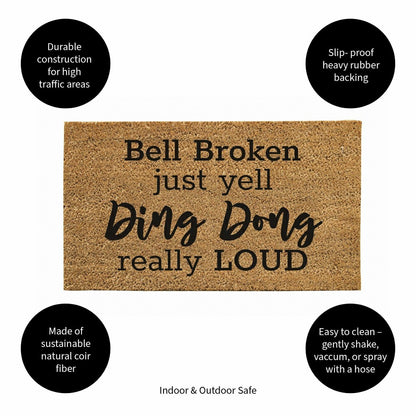 Plow & Hearth Ding Dong Coir Mat