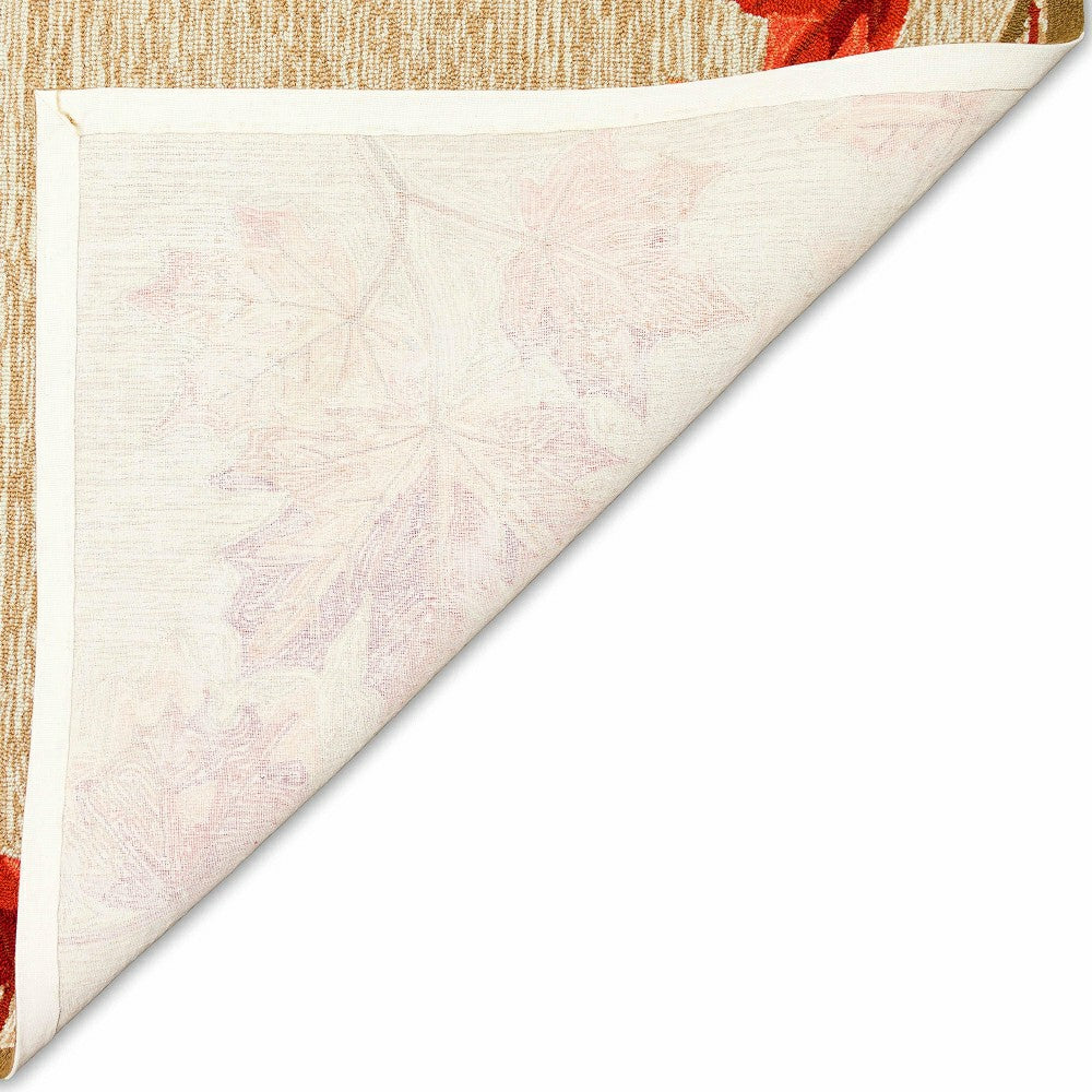 Plow & Hearth Indoor/Outdoor Falling Leaves Border Rug, 3'6" x 5'6"