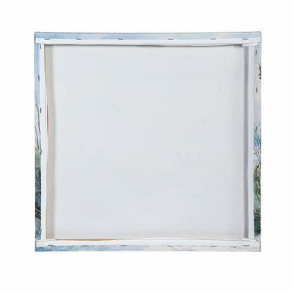 Plow & Hearth Blue Coastal Flying Seagull Wall Décor, Canvas, 16" L x 16" H