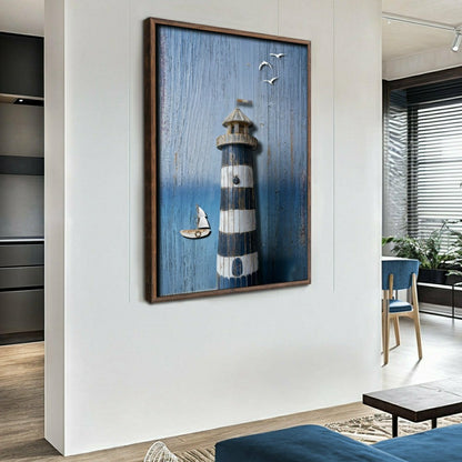 Plow & Hearth Wooden Lighthouse Coastal Wall Art