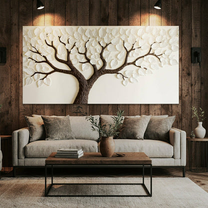 Plow & Hearth Ivory Canopy Tree Wall Art