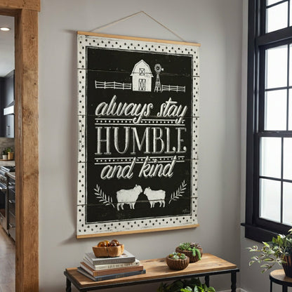Plow & Hearth Heart of the Home, Indoor Wall Décor Canvas Tapestry, Always Stay Humb