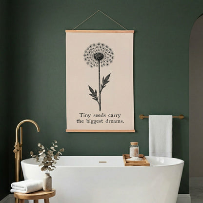 Plow & Hearth Heart of the Home Indoor Wall Décor Canvas Tapestry, Tiny Seeds Carry