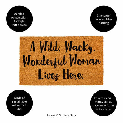Plow & Hearth Wonderful Woman Coir Mat