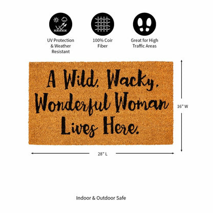Plow & Hearth Wonderful Woman Coir Mat