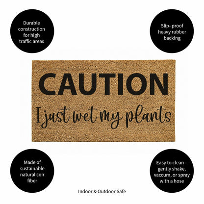 Plow & Hearth Caution I just wet my plants Coir Mat