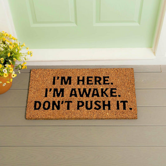 Plow & Hearth I'm Here. I'm Awake. Coir Mat