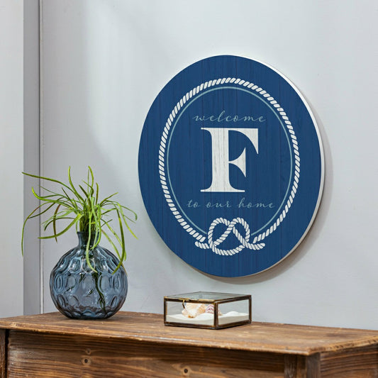 Plow & Hearth Coastal Door Décor Monogram Blue 18" F