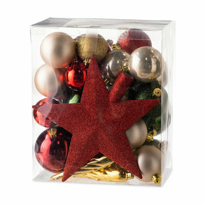 Plow & Hearth Red/Green Shatterproof Christmas Tree Ornaments, 33 pc.